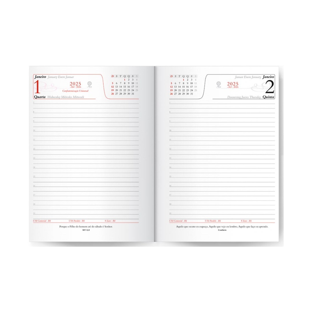 Agenda Diária Couro Executiva
