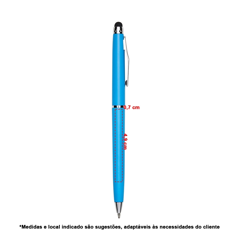 Caneta Plástica Touch Metalizada