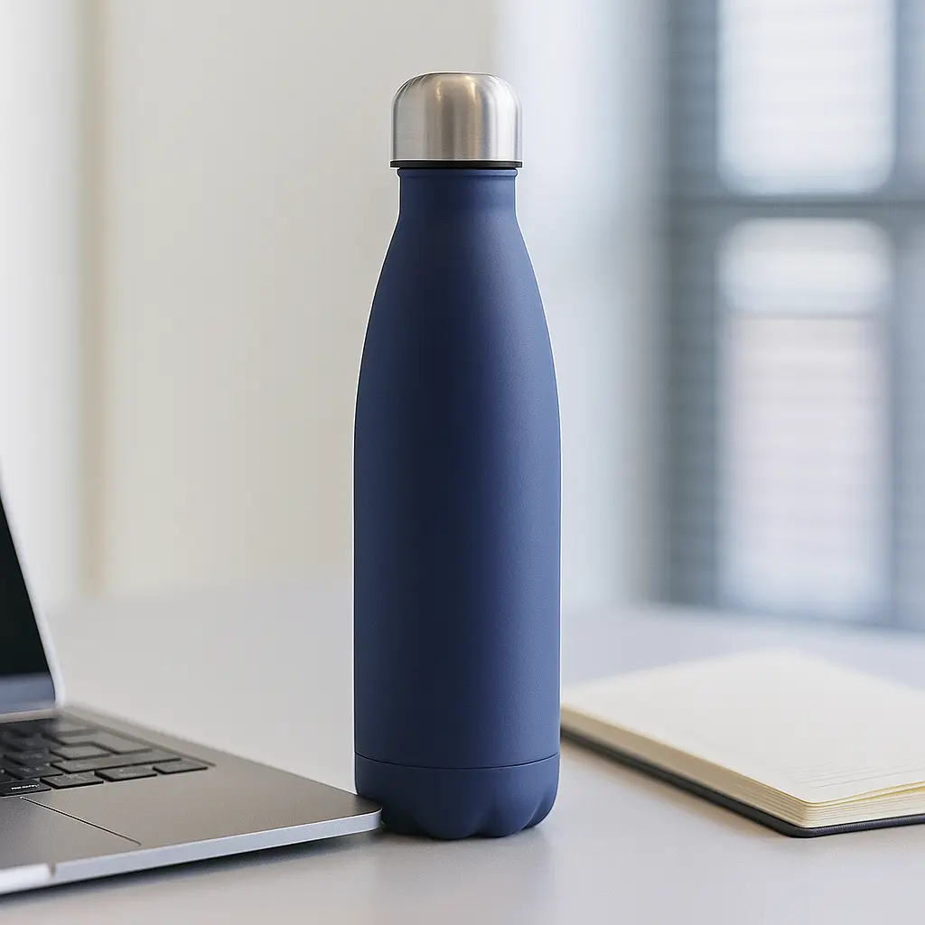 20250716_1028_Blue Thermal Bottle_remix_01k09ppjqvewdaedfa41z5fwzn.webp