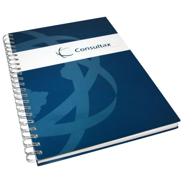 Caderno Capa Dura Laminado Wire-o 15x21cm 80 folhas