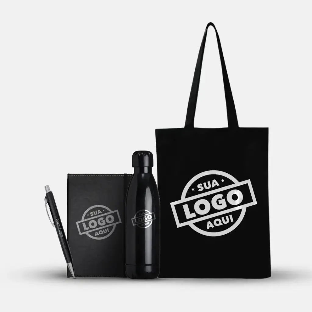 Kit Engajamento- Garrafa + Moleskine + Caneta + Bag