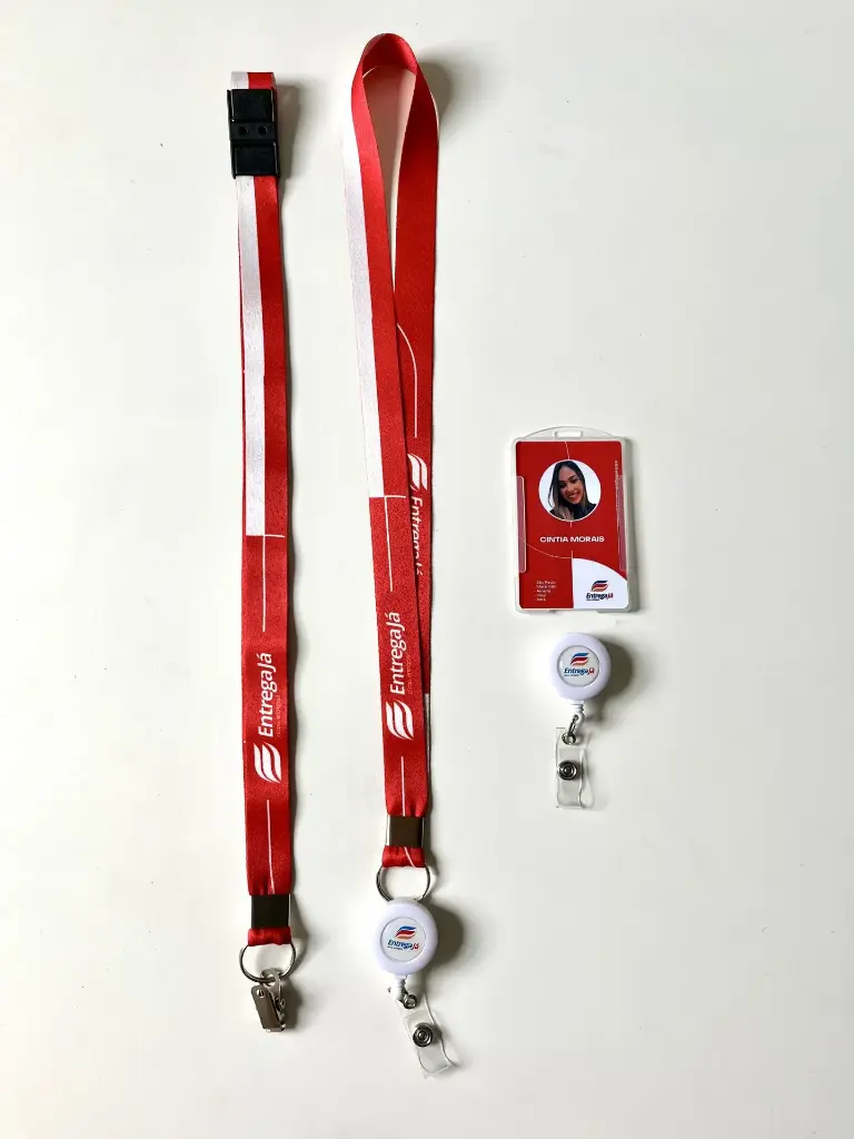 Kit Identificação Profissional | Crachá + Cordão + Roller