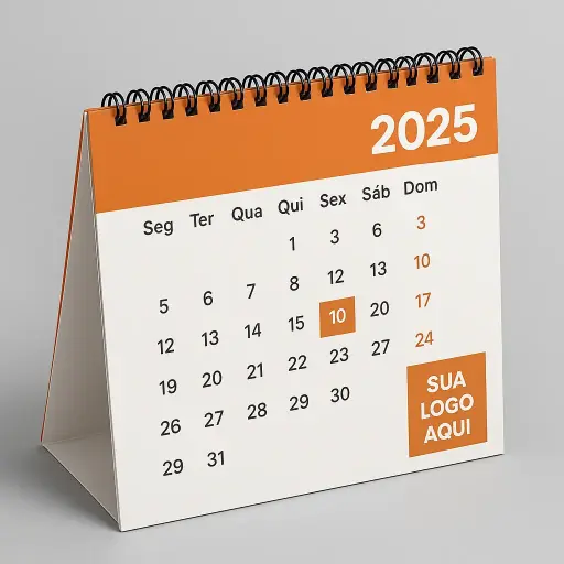 Calendário de Mesa com Wire-o 14x20 cm 