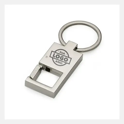 Chaveiro Metal Mosquetão Retangular