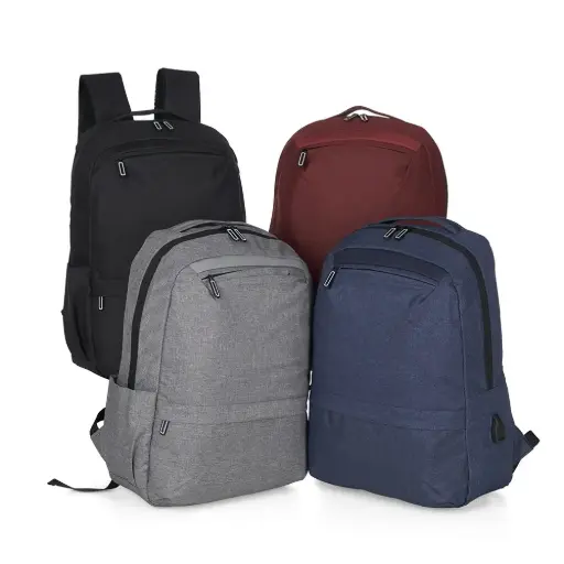 Mochila de Nylon USB 21L 2 Ziper